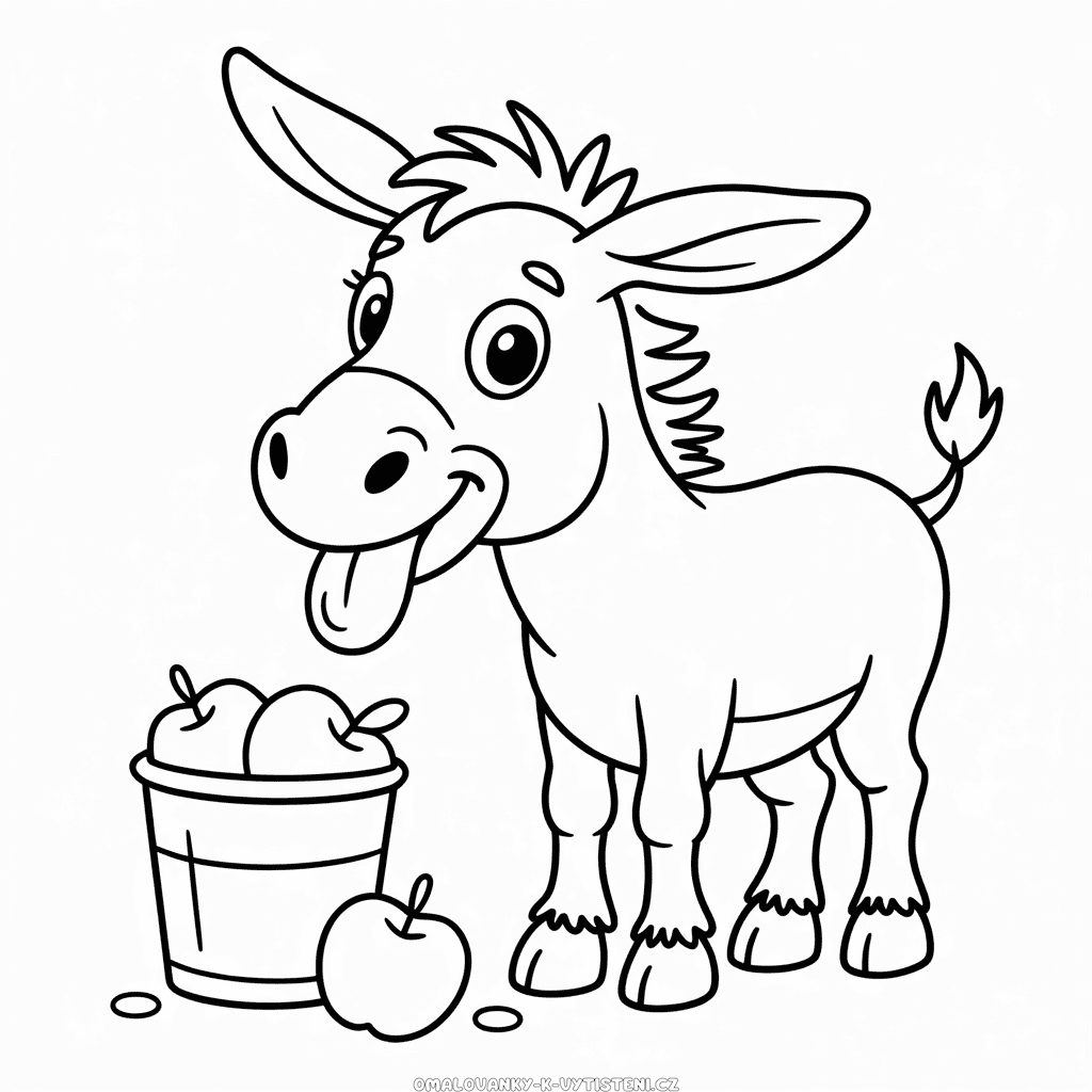 Vtipný Osel Omalovánka