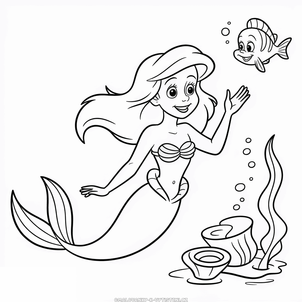 Ariel Disney Omalovánka
