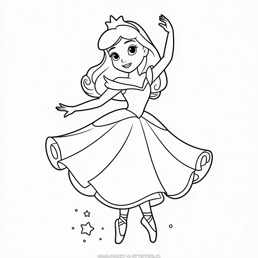 Balerína Disney Princezna Omalovánka