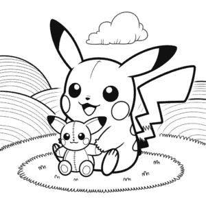 Chibi Pikachu Omalovánka