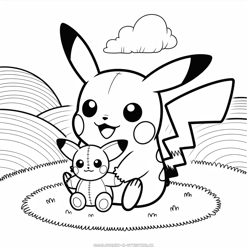Chibi Pikachu Omalovánka