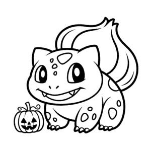 Halloweení Bulbasaur Omalovánka