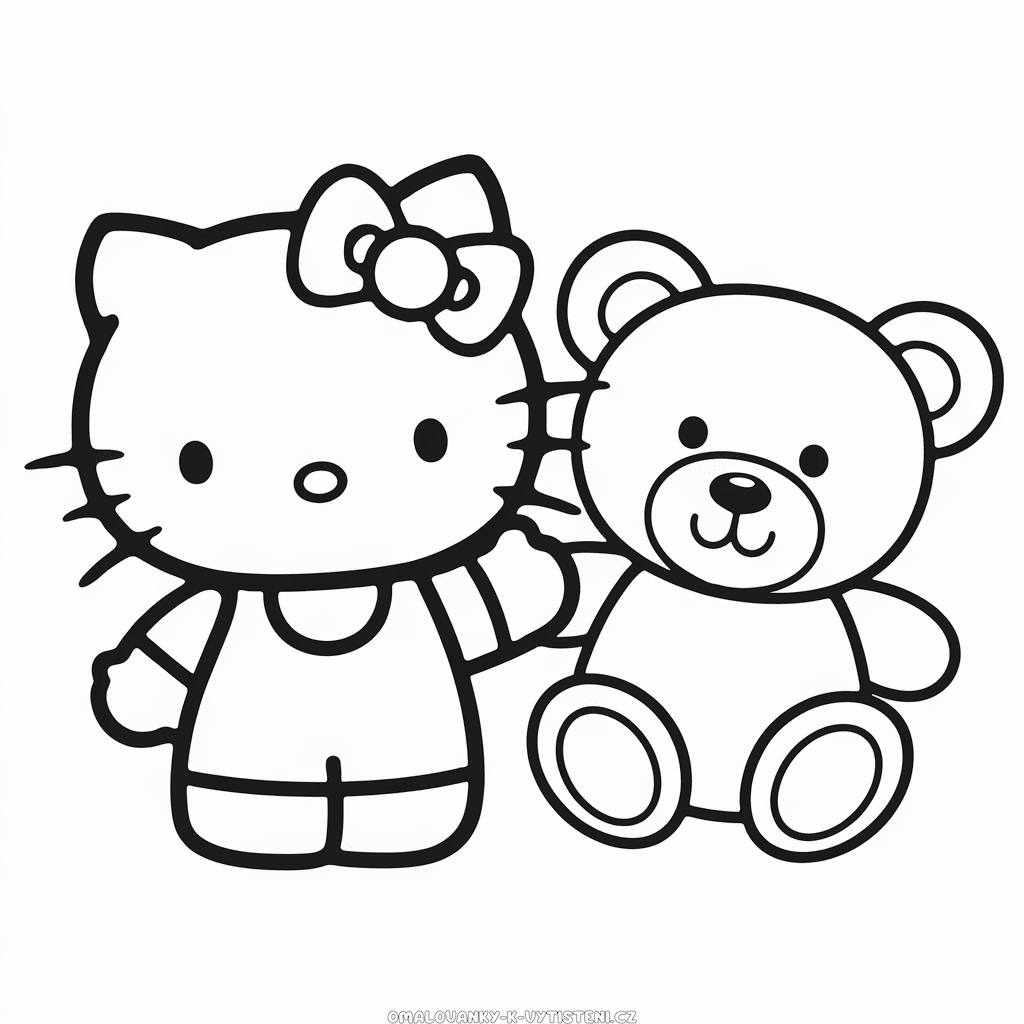 Hello Kitty a Medvídek Omalovánka