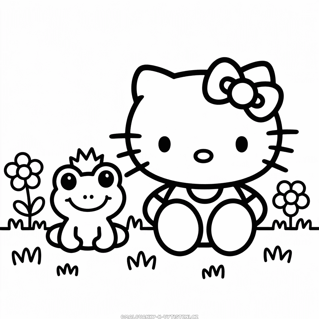 Hello Kitty a Žába Omalovánka
