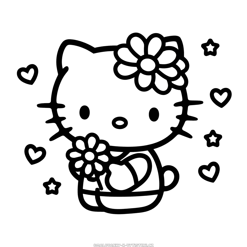 Hello Kitty Zdarma Omalovánka