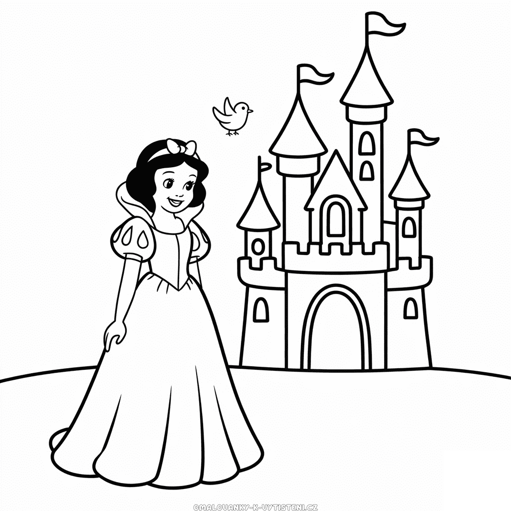 Hrad a Disney Princezna Omalovánka