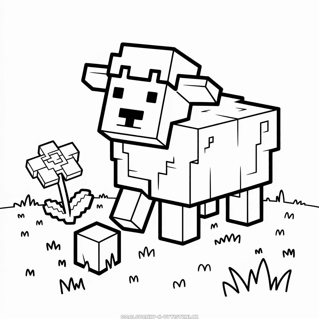 Minecraft Ovce Omalovánka
