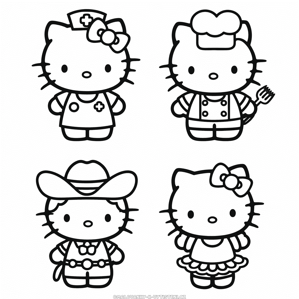 Oblečení Hello Kitty Omalovánka