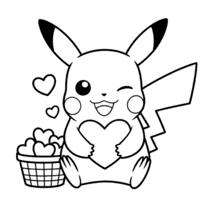 Pikachu a Srdce Omalovánka