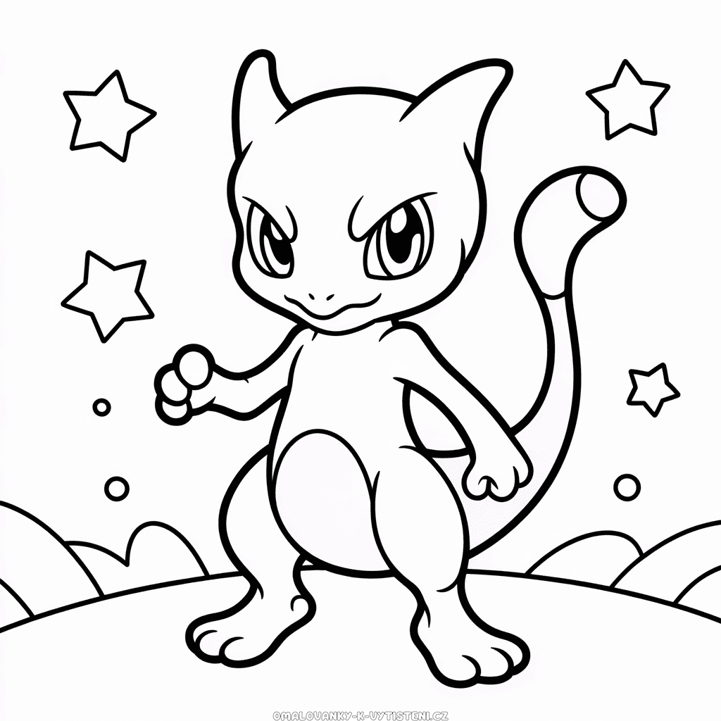 Pokemon Mewtwo Omalovánka