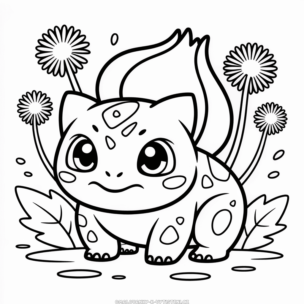 Roztomilý Bulbasaur Omalovánka