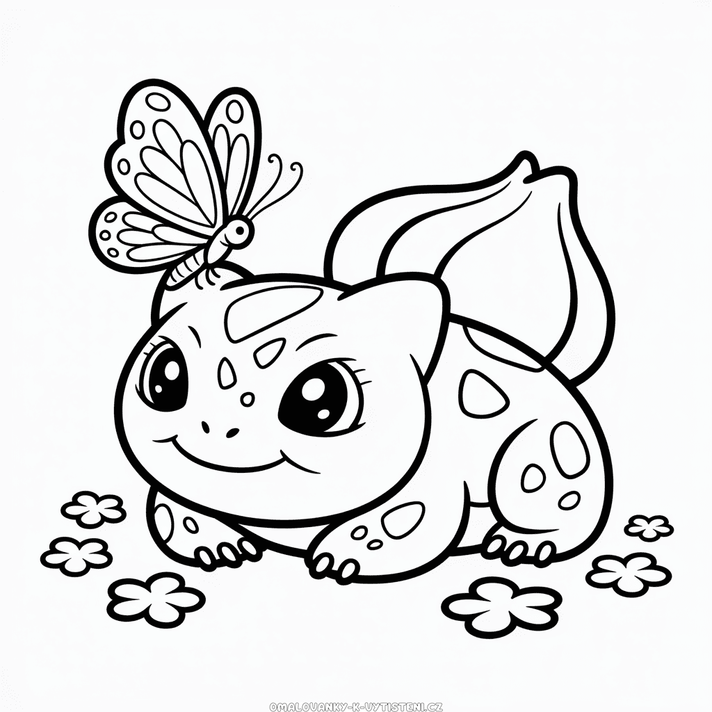 Roztomilý Bulbasaur Omalovánka