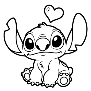 Roztomilý Stitch Omalovánka