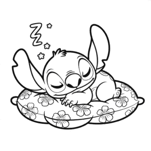 Spící Stitch Omalovánka