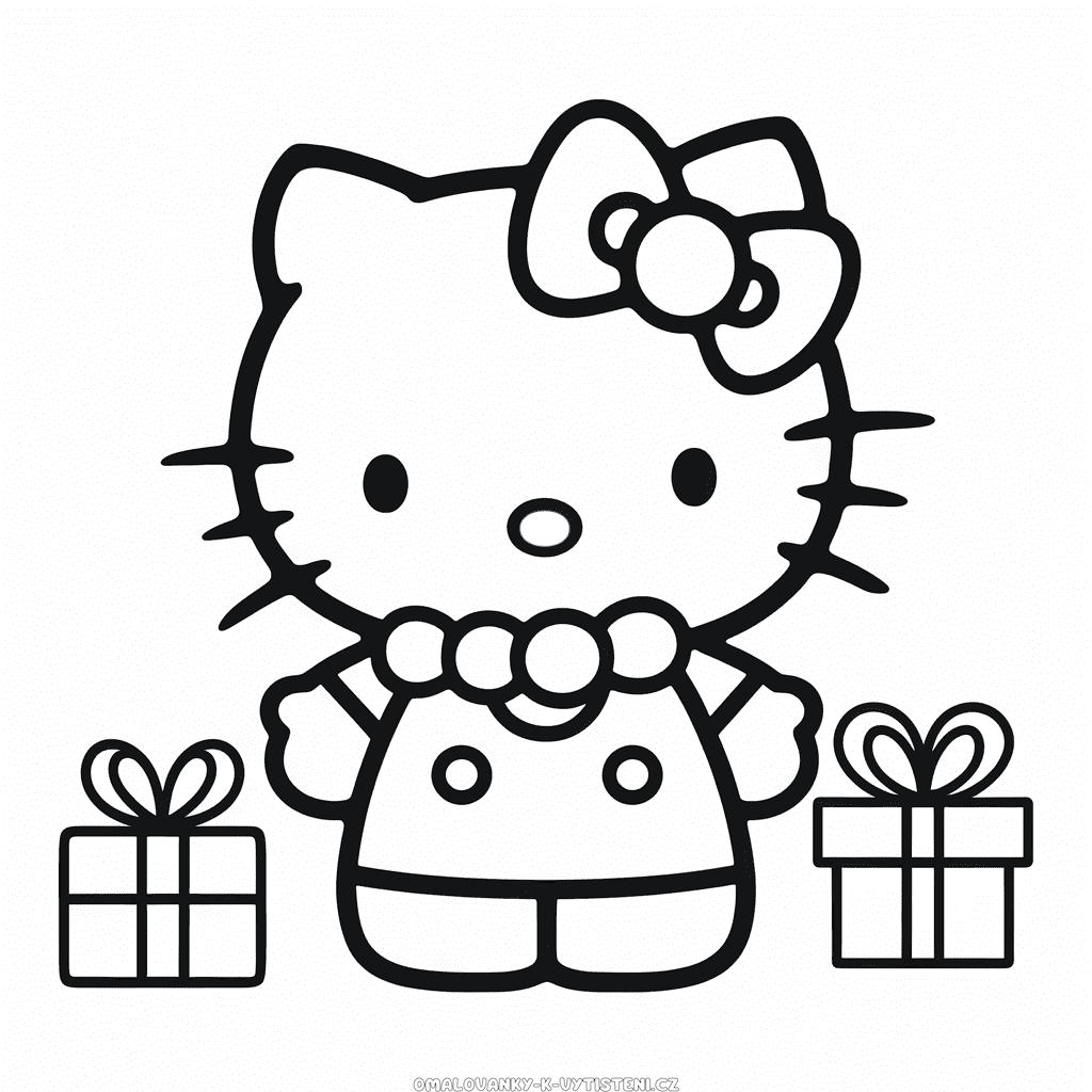 Vánoce s Hello Kitty Omalovánka