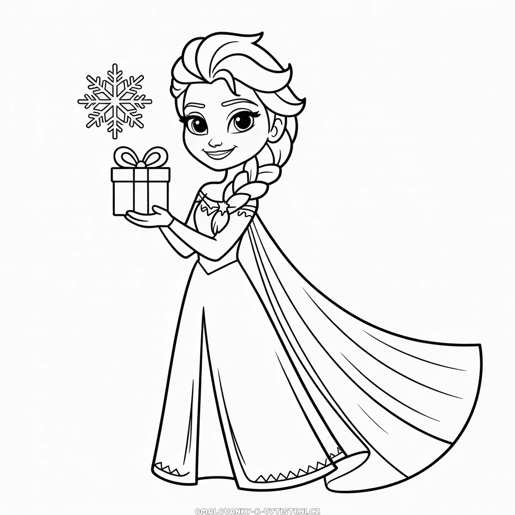 Vánoční Elsa Omalovánka