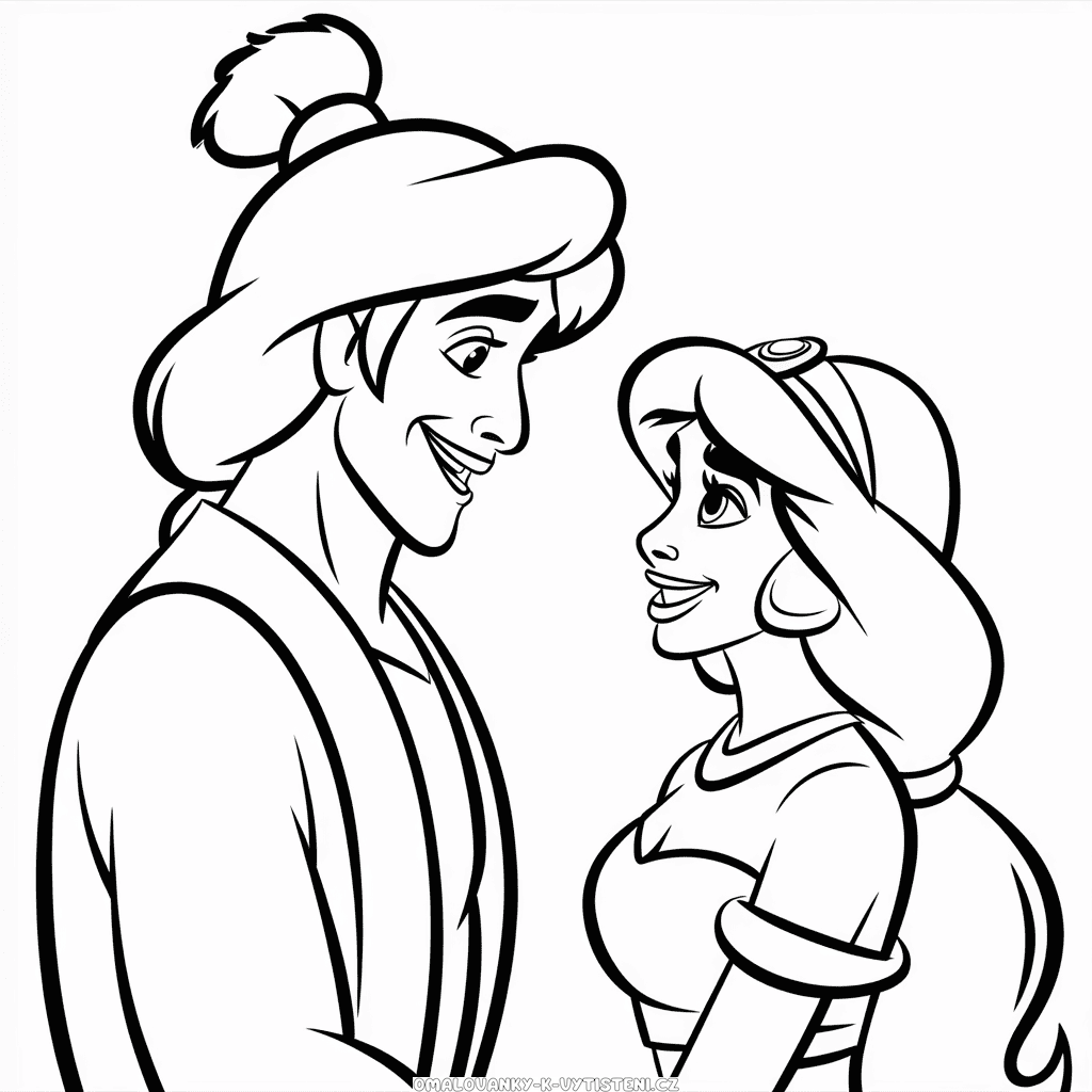 Aladin a Jasmína Omalovánka