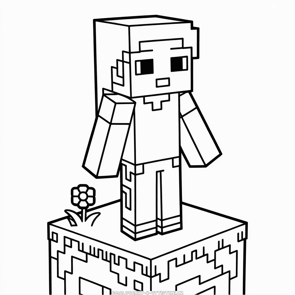 Alex z Minecraftu Omalovánka