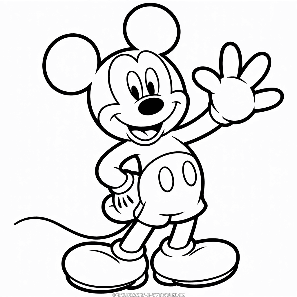 Černobílý Myšák Mickey Omalovánka