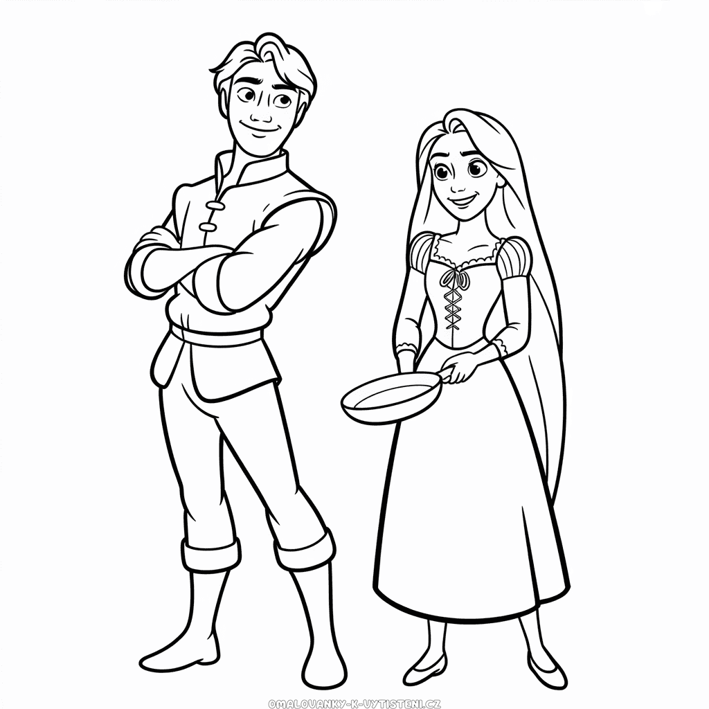 Flynn Rider a Locika Omalovánka
