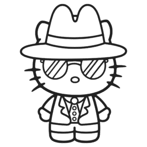 Gangster Hello Kitty Omalovánka