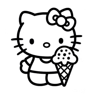 Hello Kitty a Zmrzlina Omalovánka