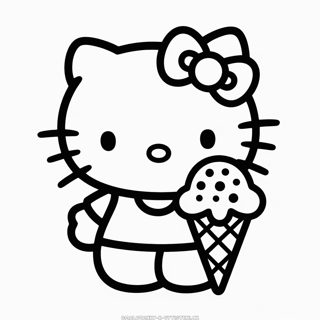 Hello Kitty a Zmrzlina Omalovánka