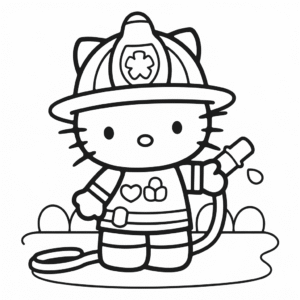 Hello Kitty hasička Omalovánka