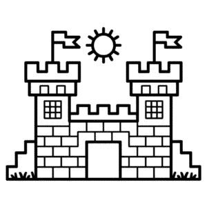 Hrad v Minecraftu Omalovánka