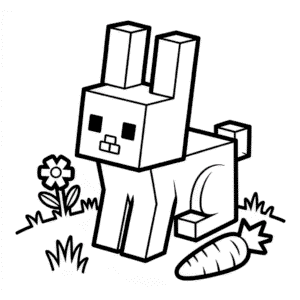 Králík z Minecraftu Omalovánka