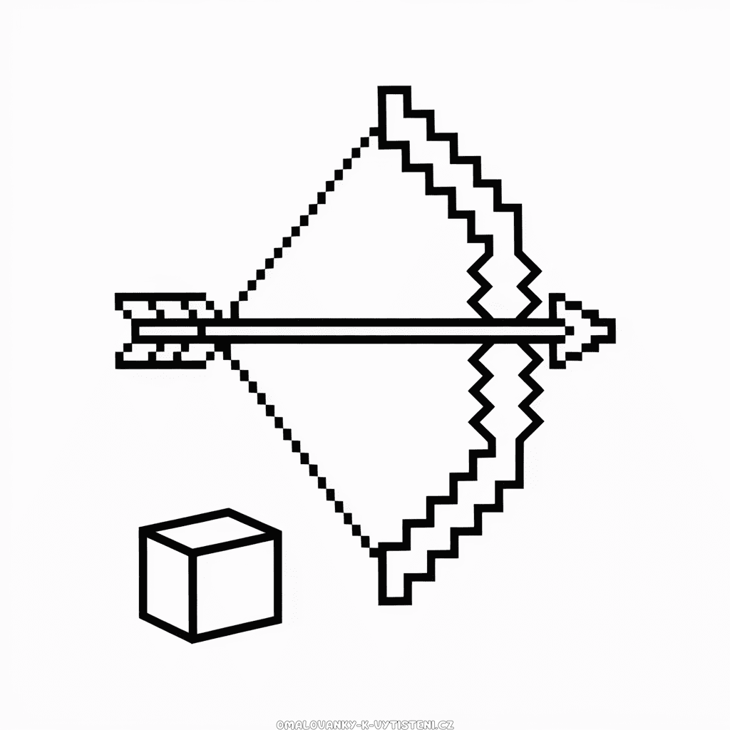Luk a šíp Minecraft Omalovánka