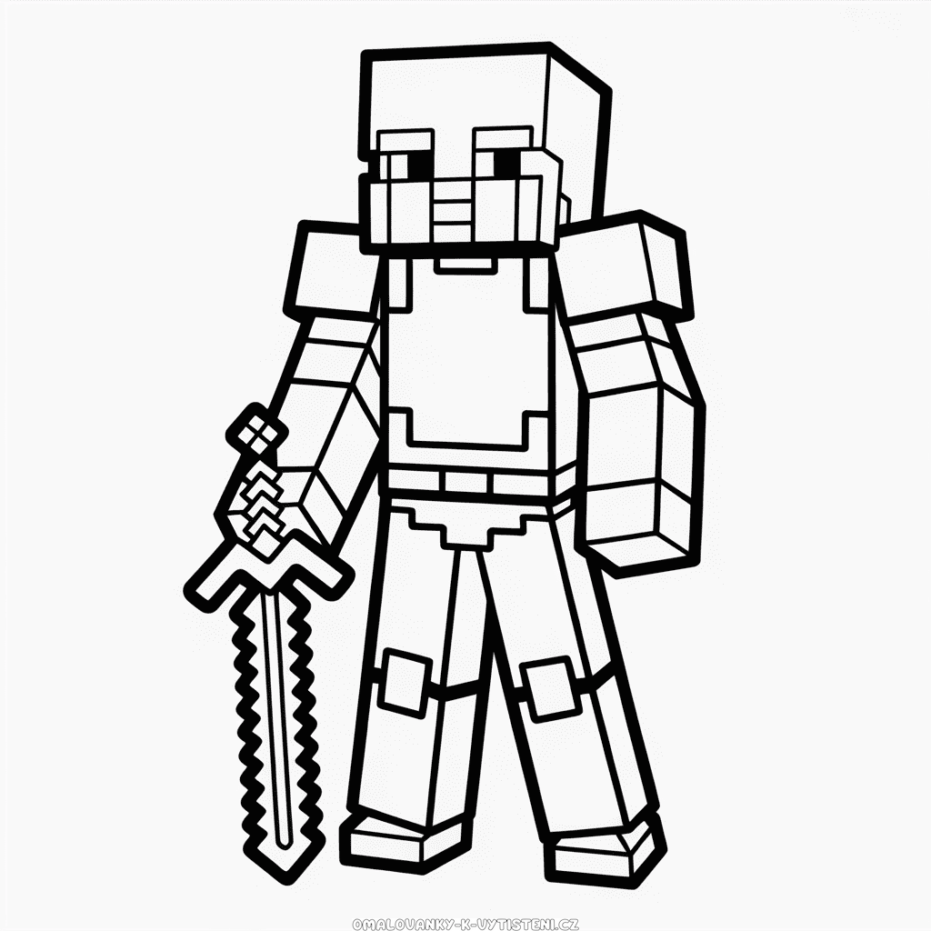 Minecraft Brnění Omalovánka
