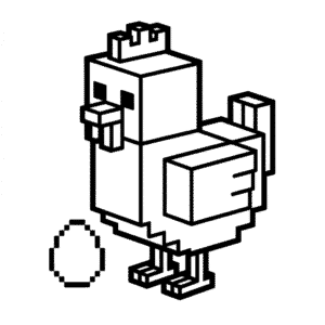 Minecraft Kuře Omalovánka