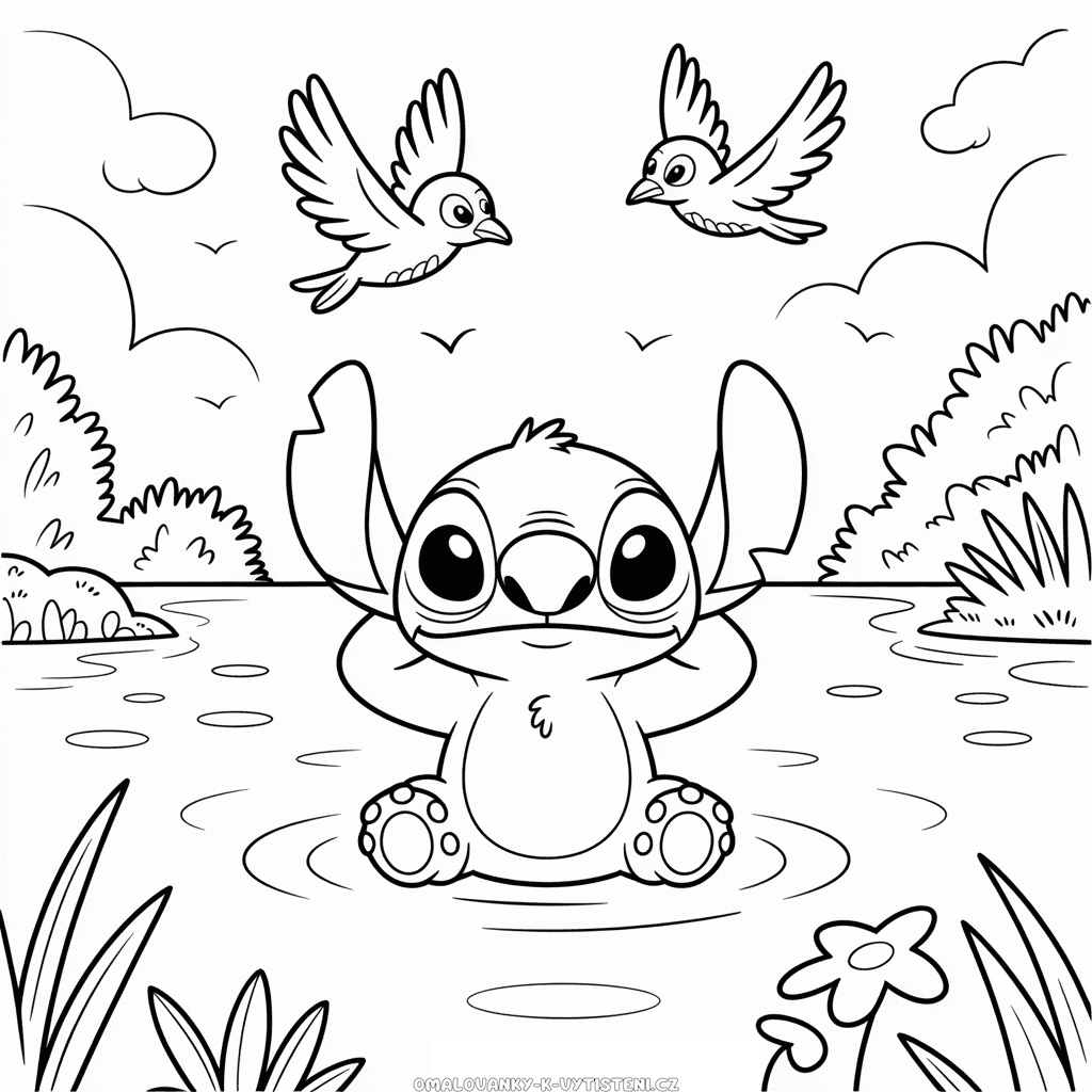Svobodný Stitch Omalovánka