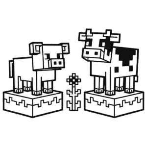 Zvířata v Minecraftu Omalovánka