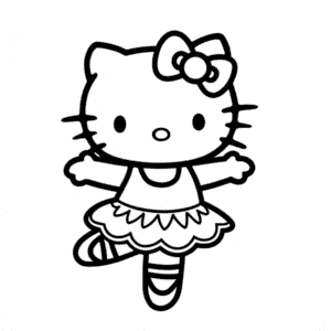Balerína Hello Kitty Omalovánka