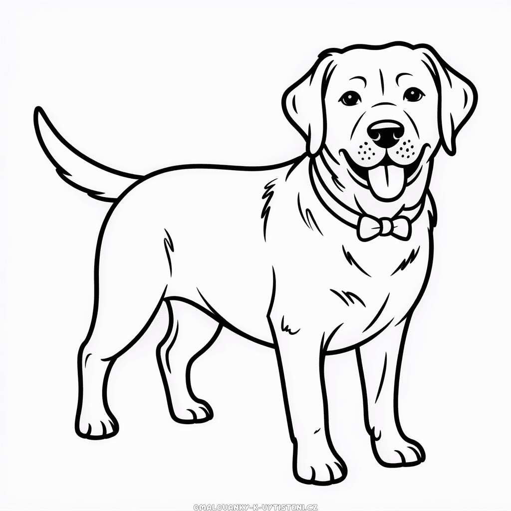 Černý pes labrador Omalovánka