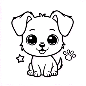 Chibi Pes Omalovánka