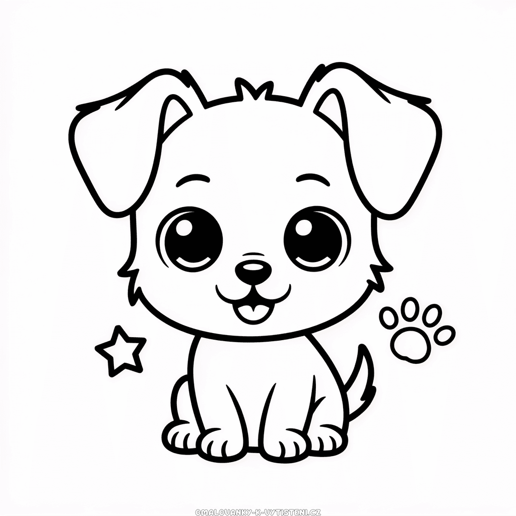 Chibi Pes Omalovánka