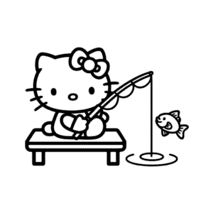 Hello Kitty Rybaření Omalovánka