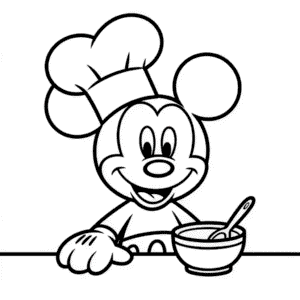 Myšák Mickey vaří Omalovánka