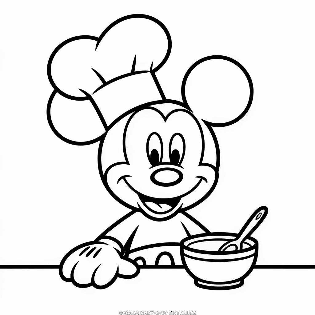 Myšák Mickey vaří Omalovánka
