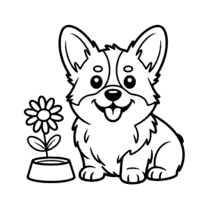 Pes Corgi Omalovánka