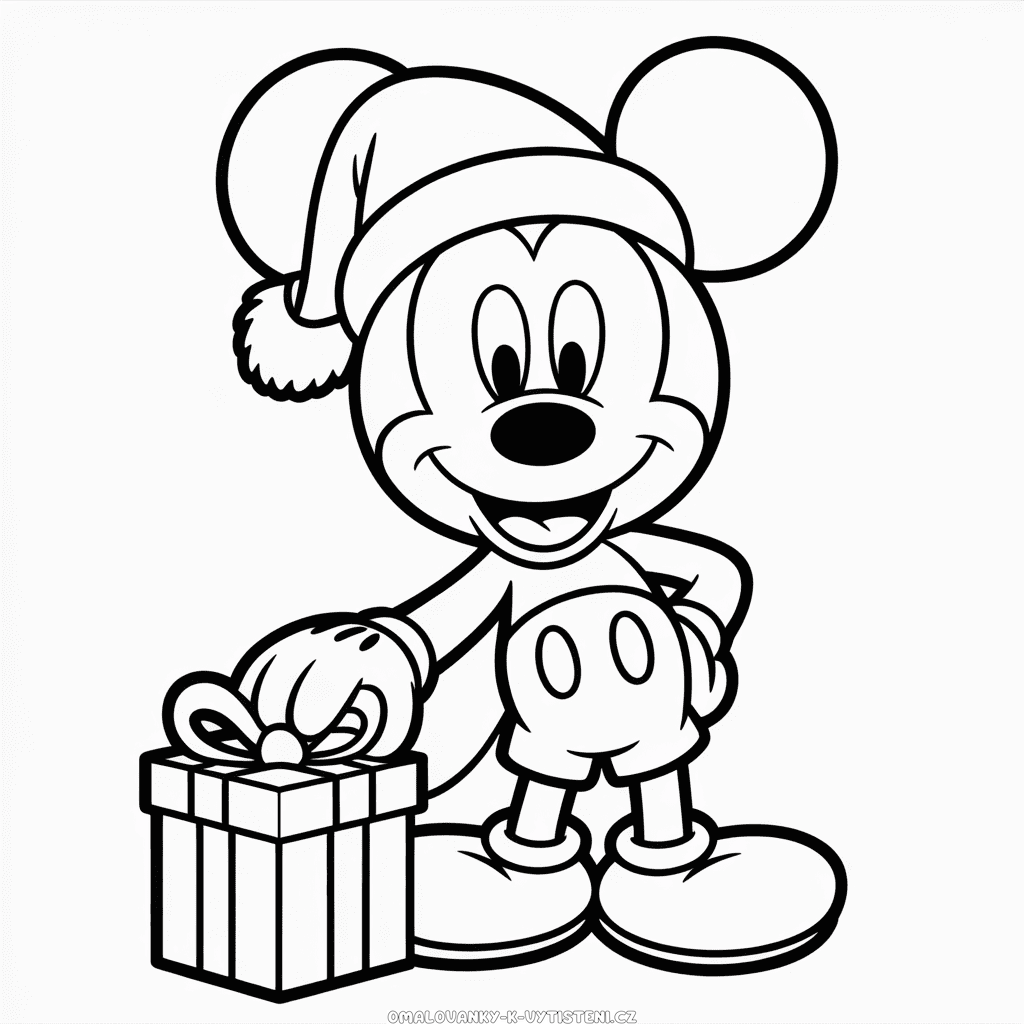Vánoce Myšáka Mickeyho Omalovánka