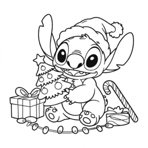 Vánoční Stitch od Disneyho Omalovánka