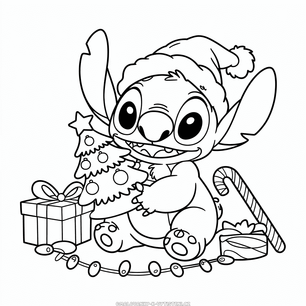 Vánoční Stitch od Disneyho Omalovánka