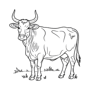 Africká Kráva Omalovánka