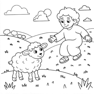 Biblický Příběh Ztracená Ovce Omalovánka