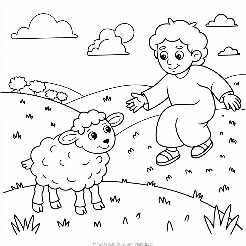 Biblický Příběh Ztracená Ovce Omalovánka