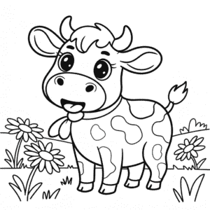 Chibi Kráva Omalovánka